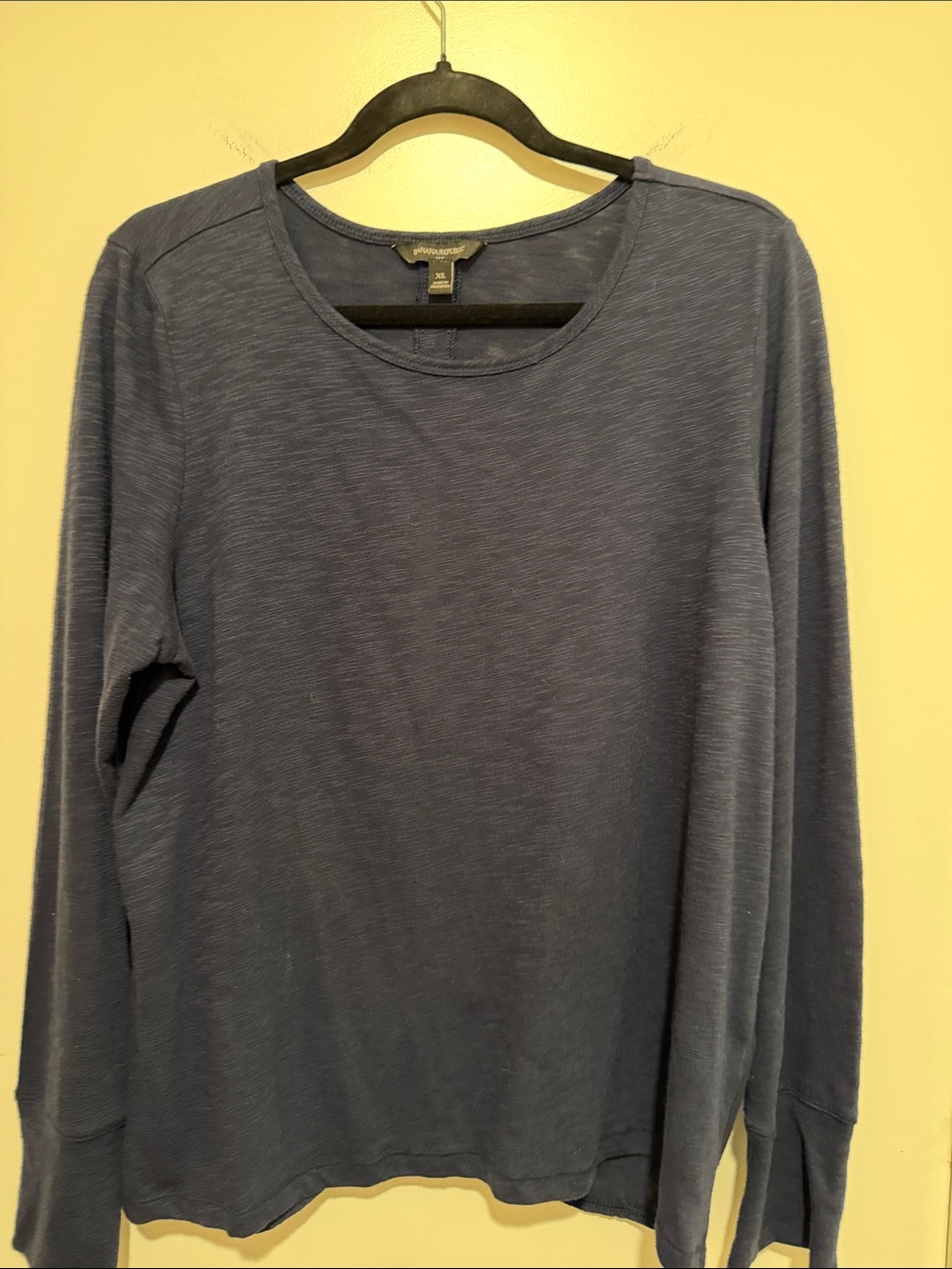 Banana Republic Factory Women’s Long-
Sleeve Crewneck Shirt in Slate Blue